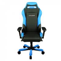 Компьютерное кресло DXRacer Iron OH/IS11 игровое, обивка: искусственная кожа, цвет: черный/синий